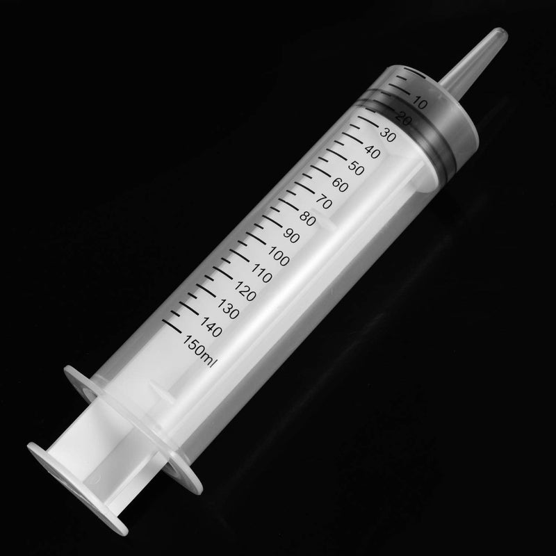 2 Pack Large Syringes (150 ML), Large Plastic Garden Industrial Syringes for Scientific Labs, Measuring, Watering, Refilling, Filtration Multiple Uses,more size choice:100ML