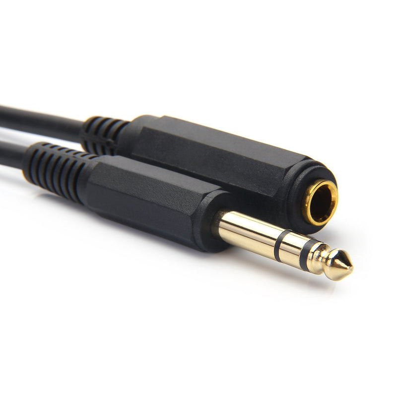 Disino 1/4 Inch Male to Female Stereo Extension Cable Gold Plated Quarter inch Headphone Extension Cable Cord- 10FT/3 Meters 10 Feet