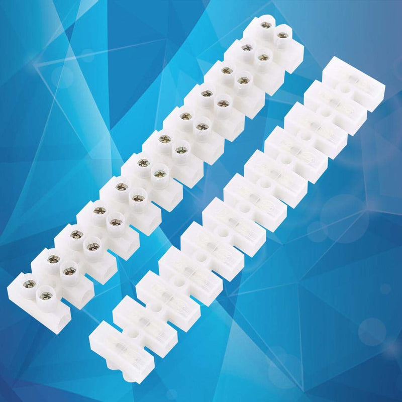 [AUSTRALIA] - Dual Row Screw Terminals Electric Barrier 360V 10A Screw Terminal Block 12-Terminal Strip Block 10 mm 2 Wire 