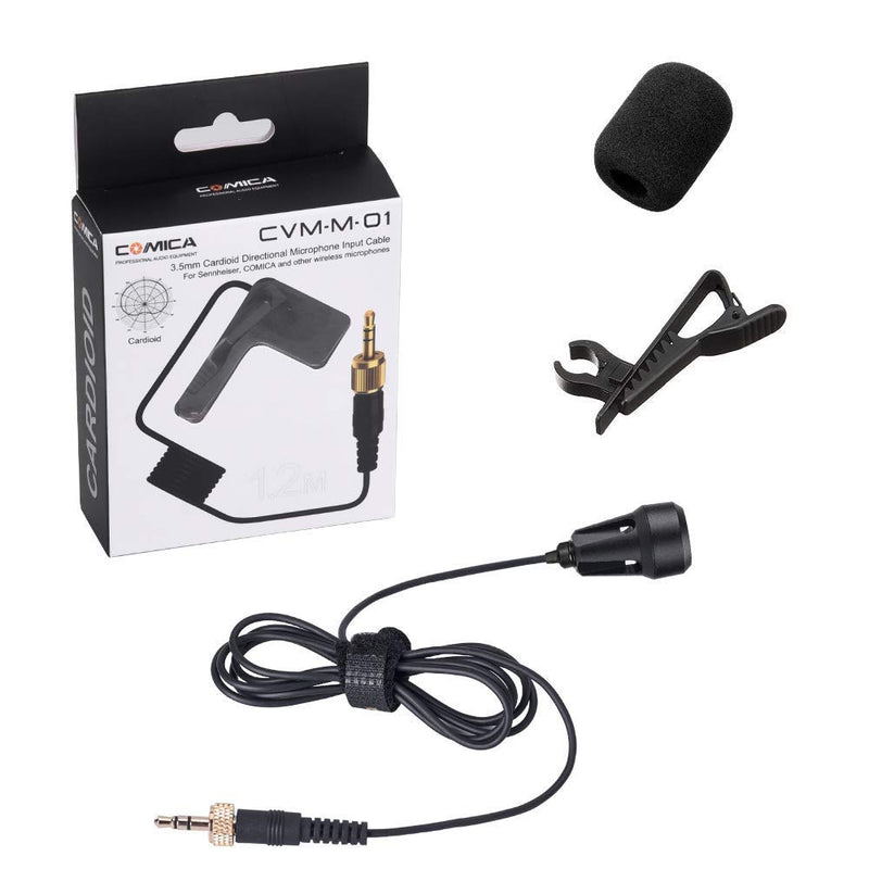 Lavalier Lapel Microphone Comica CVM-M-O1 Omnidirectional Hands Free Clip on Lapel Mic for Sennheiser Comica, More Wireless Microphone Transmitter System