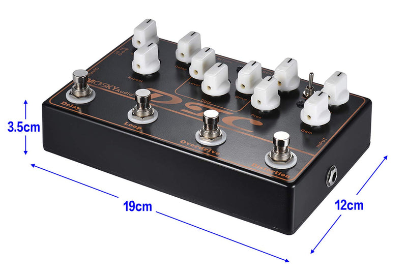 [AUSTRALIA] - Moskyaudio DTC Multieffects Processor Multi-functional Pedal with Distortion Overdrive Loop Delay Effects in 1 Unit 