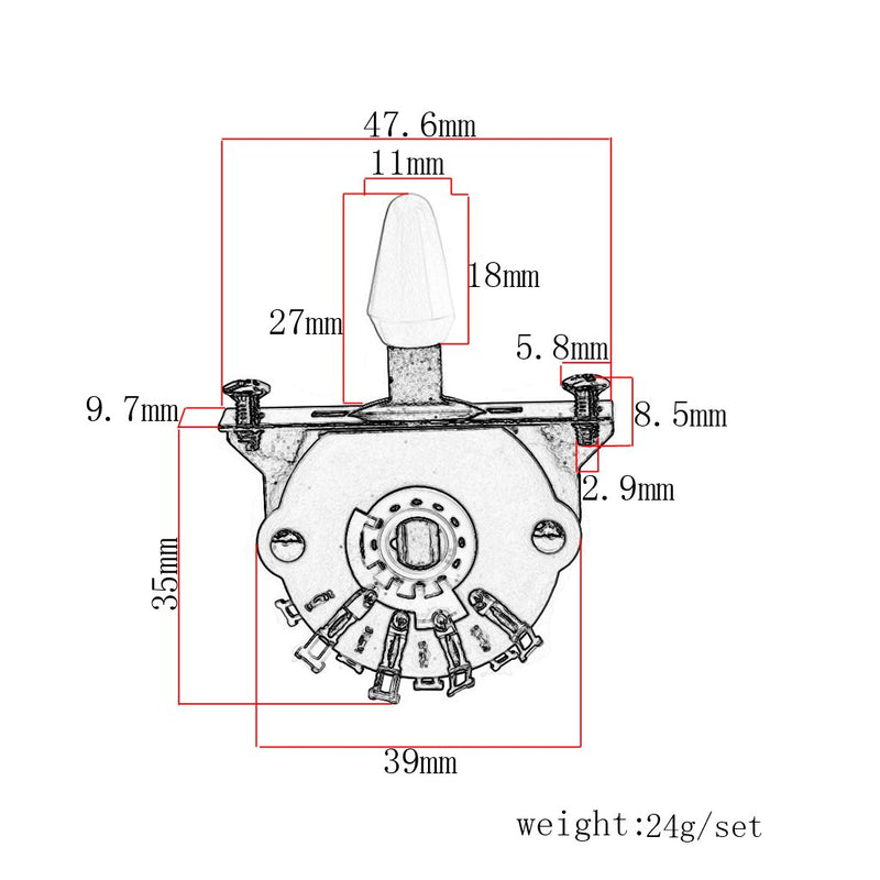 Alnicov 5-Way Pickup Selector Switch Pickup Switch with Tips for ST FD Electric Guitar Parts Replacement