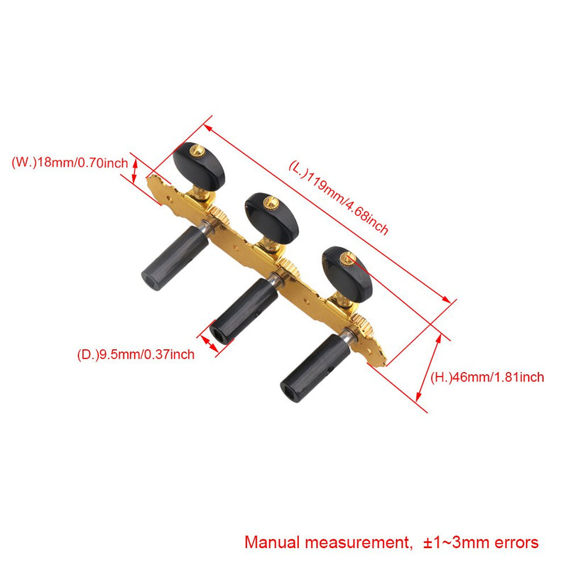 lovermusic Lovermusic Black Gold 1 Left 1 Right Classical Guitar-String Tuning Pegs Tuners Machine Heads Ratio 1:18