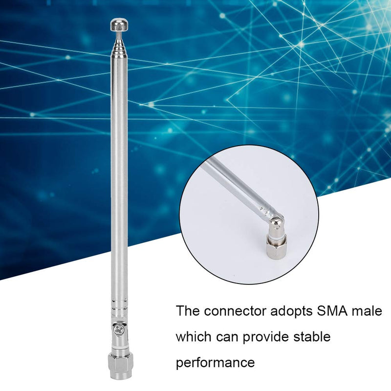 Telescopic SMA Male Radio Aerial Antenna Telescopic Antenna SMA Male Connector Silver Alloy for LimeSDR Radio Communication