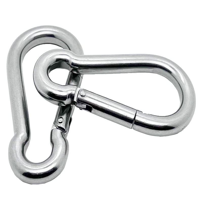 4 Inch Spring Snap Hook Carabiner, 304 Stainless Steel Snap Hook Heavy Duty Carabiner Clip for Carabiner Outdoor, 2 Pack