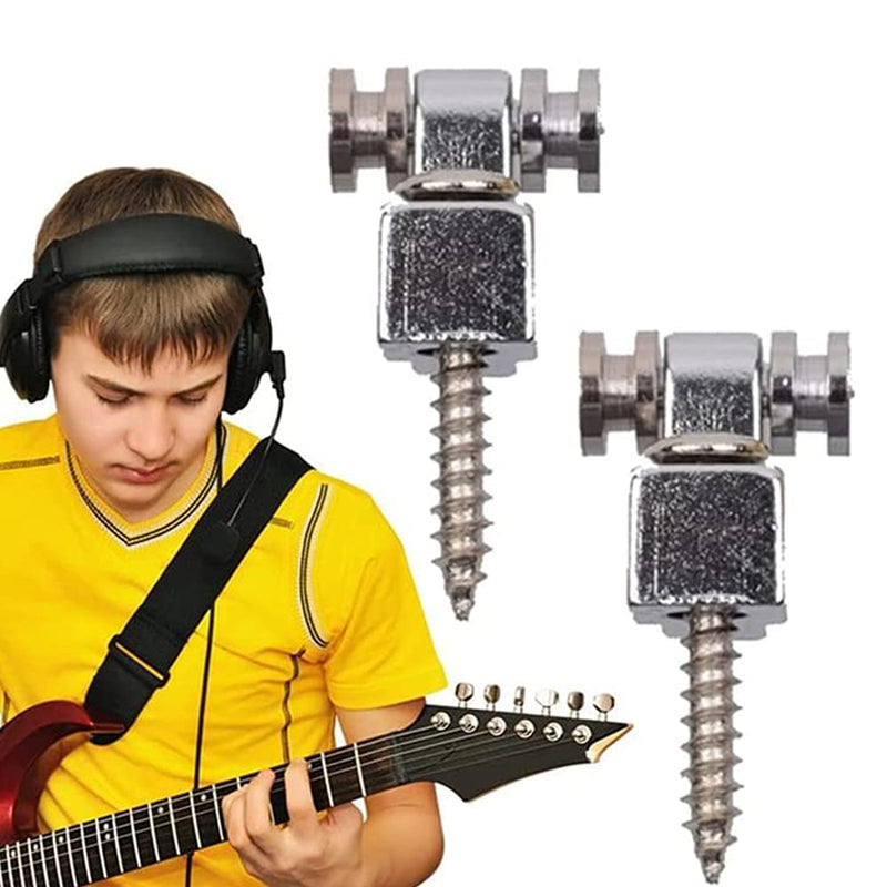 6 Pieces Vintage Guitar Roller String Trees Retainer Guides Guitar Parts for Electric Guitar, Chrome