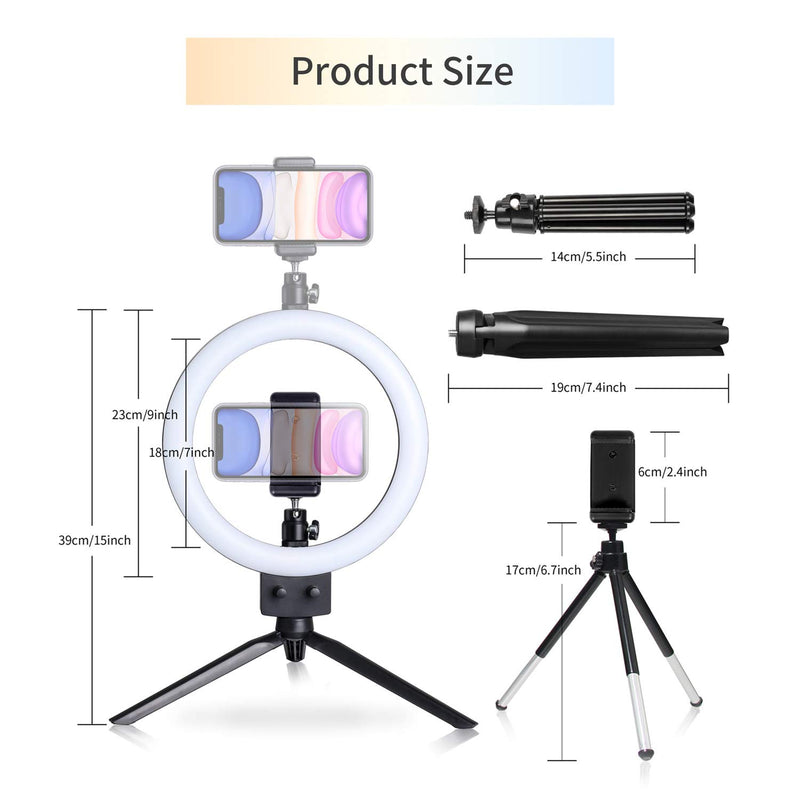 SH 7in Camera Photo Video Lighting Kit, LRing Light LED Video Photo Studio Adapter 9 inches