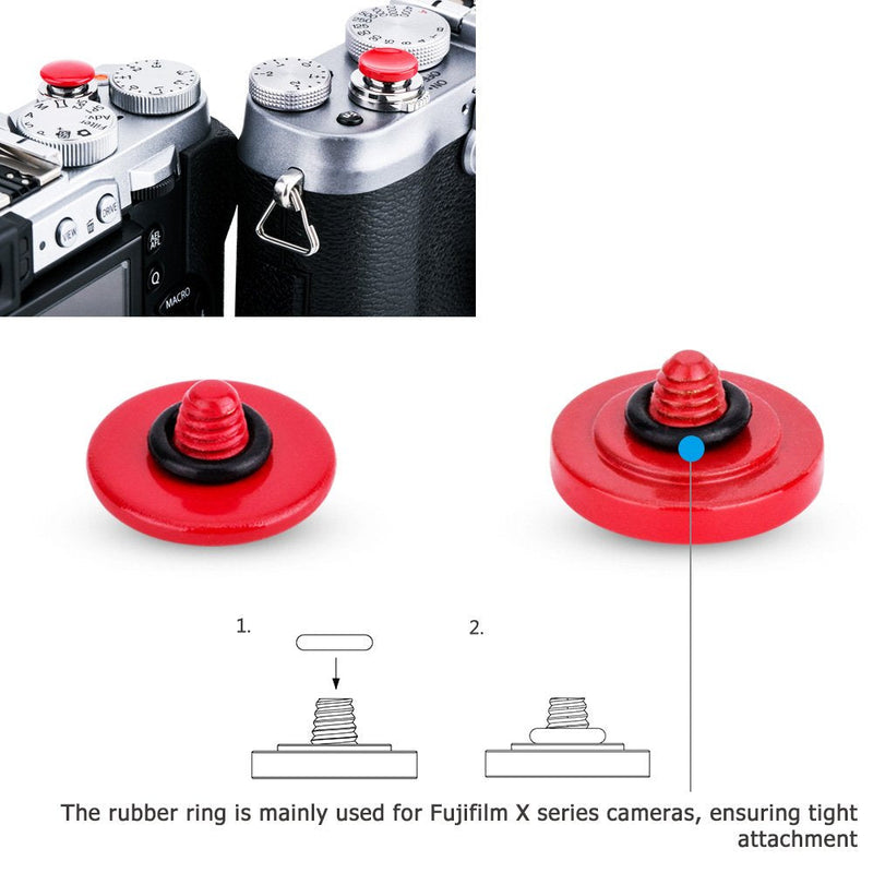 [AUSTRALIA] - 2 Pack JJC Camera Soft Shutter Release Button for Fuji Fujifilm X-T3 X-T4 X-T2 X-T30 X-T20 X-T10 X-PRO3 X-PRO2 X100V X100F X-E4 X-E3 Sony DSC-RX1R II RX10 IV III Lecia M10 M9 M8 Nikon Df F3 and More Red 