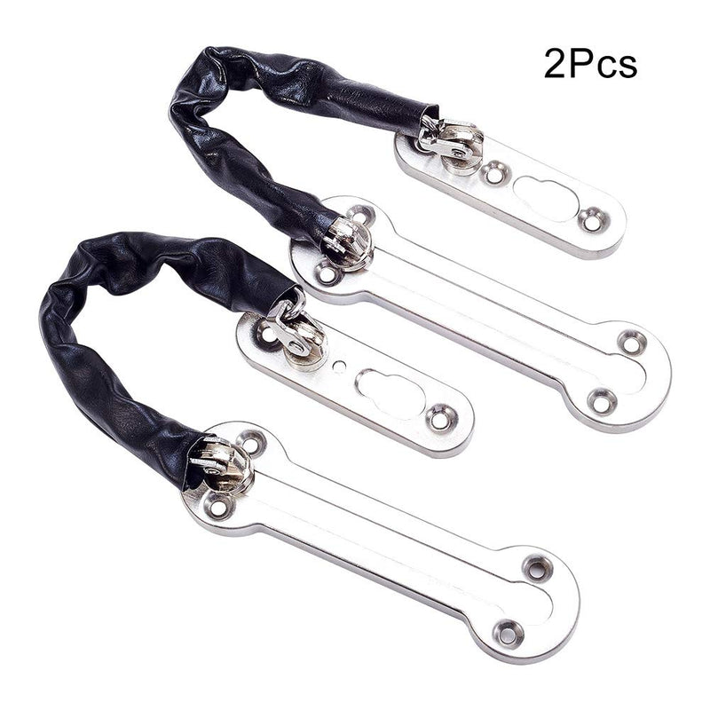 MroMax Home Safety Burglarproof Chain Door Guard 304 Stainless Steel Security Lock for Door and Home Security Silver Tone 2Pcs
