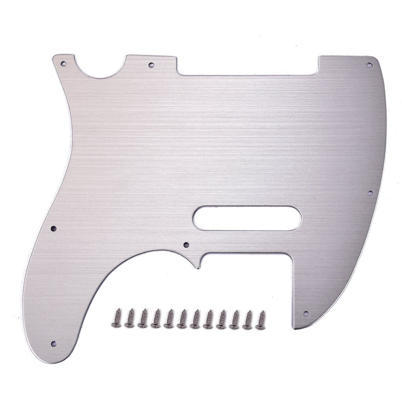 Alnicov Guitar Pickguard,8 Hole Tele Metal Guitar Pickguard Aluminum Scrach Plate for Telecaster Tele TL Style Guitar Silver