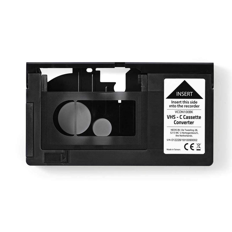 Nedis VHS-C to VHS Cassette Converter, Plug & play, Black