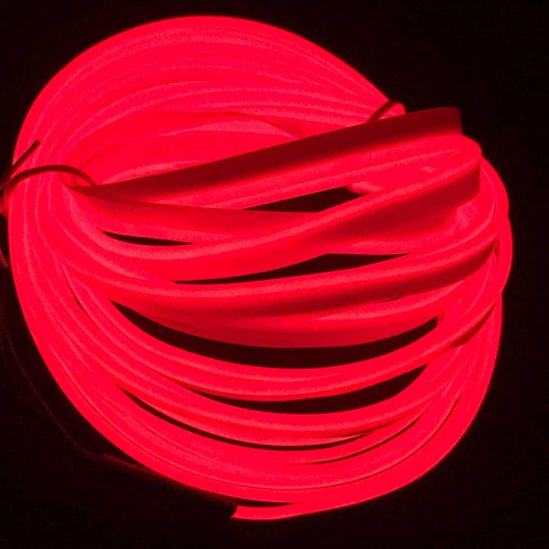 [AUSTRALIA] - San Jison El Wire 5m/16ft Flexible el neon Wire Rope Neon Glowing Strobing Electroluminescent Wire Neon Lights for Garden Decorations Rope Lights(Red) Red 