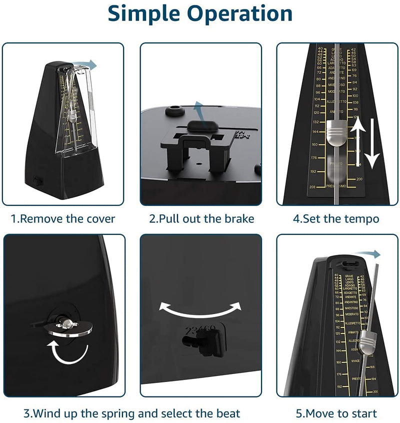 CANTUS Metronome for Piano Guitar Drums Violin Black