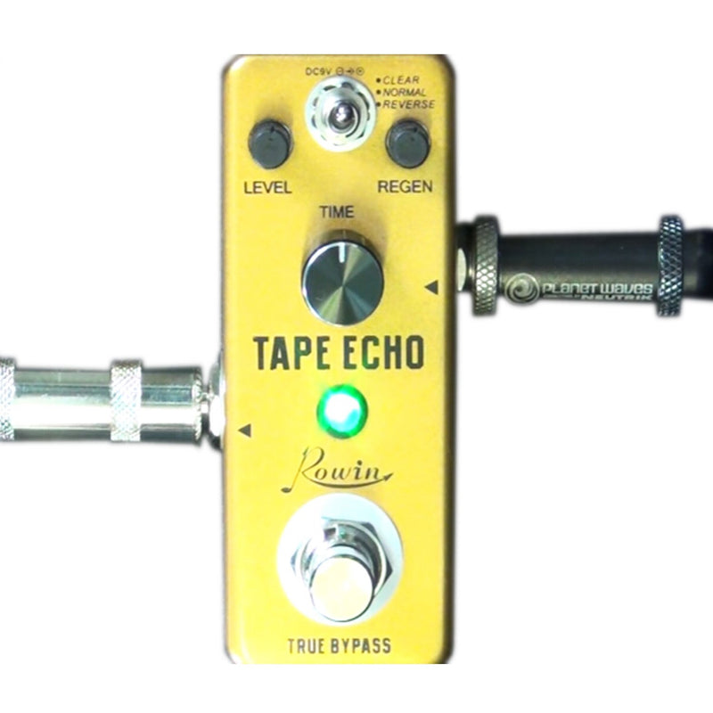 Rowin Digital Time Delay Guitar Effect Pedal Tape Echo Ture Bypass Yellow