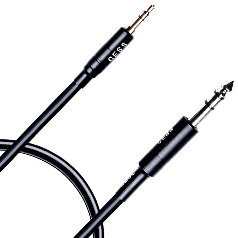 CESS-189-1f Stereo Audio Cable 1/8‚Äù TRS Male to 1/4" TRS Male, 3.5mm TRS to 6.35mm TRS (1 Foot) 1 Foot