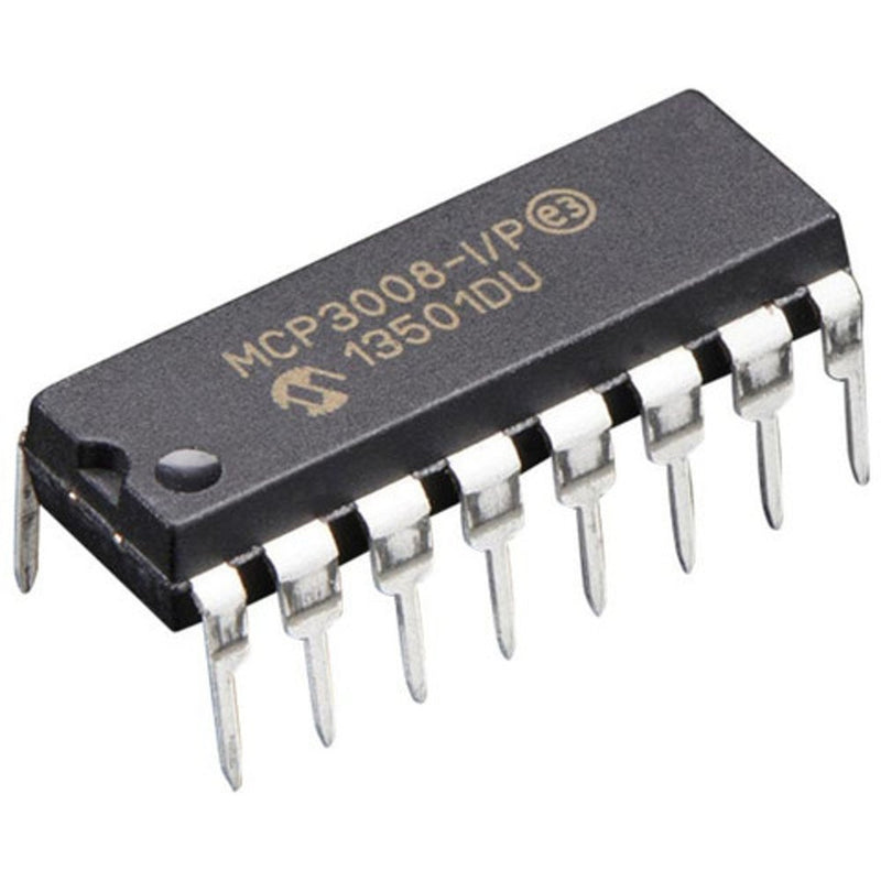 Microchip MCP3008-I/P 10-Bit ADC with SPI (Pack of 4)