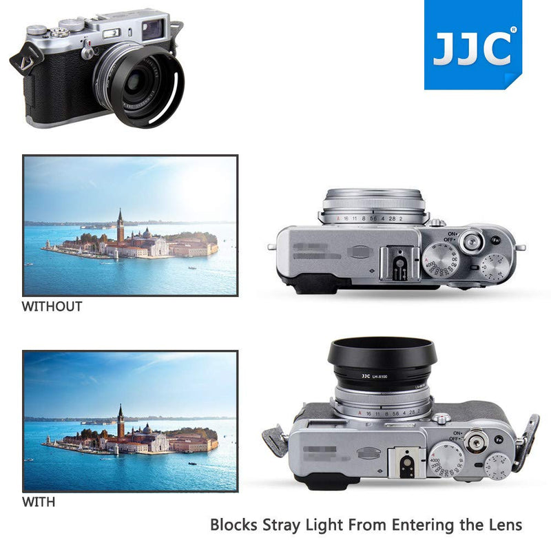 [AUSTRALIA] - JJC Metal Lens Hood Shade Protector with 49mm Filter Adapter Ring for Fujifilm Fuji X100V X100F X100T X100S X100 X70 Replaces Fujifilm LH-X100 Lens Hood & AR-X100 Filter Adapter Ring/Black 