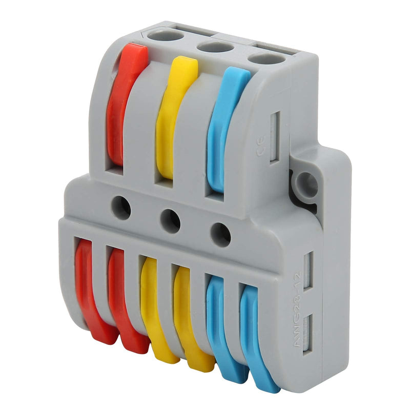10Pcs Electrical Connectors, Lever Nut, Wire Block Clamp Terminal 3in6out Color Quick Wiring Electrical Connectors LT633