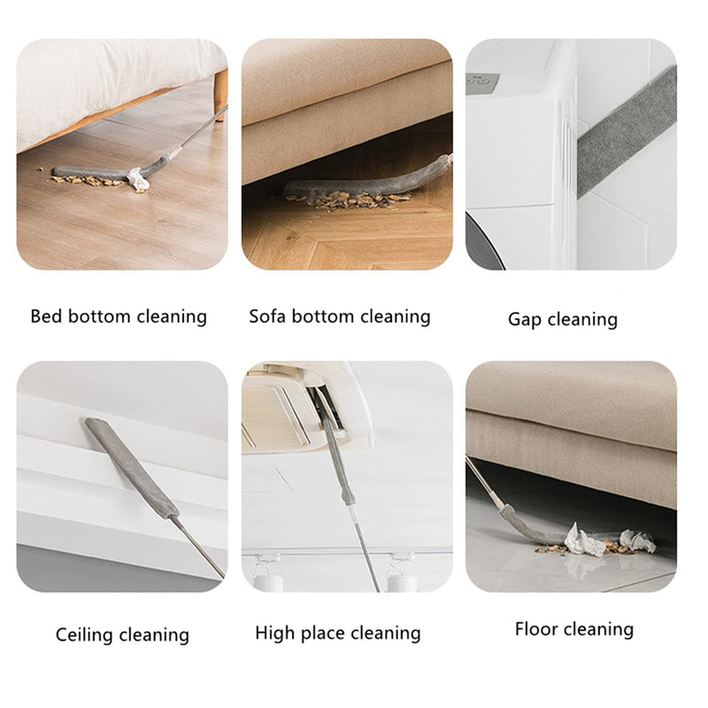 Retractable Gap Dust Cleaner, Cleaning Tool Under Appliance Or Sofa,Microfiber Hand Duster, Detachable and Washable Gap Cleaning Brush, Couch Cleaner, Including A Replacement Cloth Cover