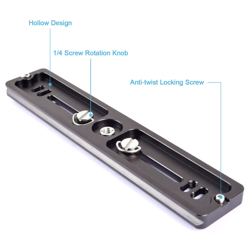 Fotoconic 2PCS 200mm QR Quick Release Plate Dual Dovetail Rail Slider Fits Arca-Swiss Standard for Tripod Ball Head 200mmx2