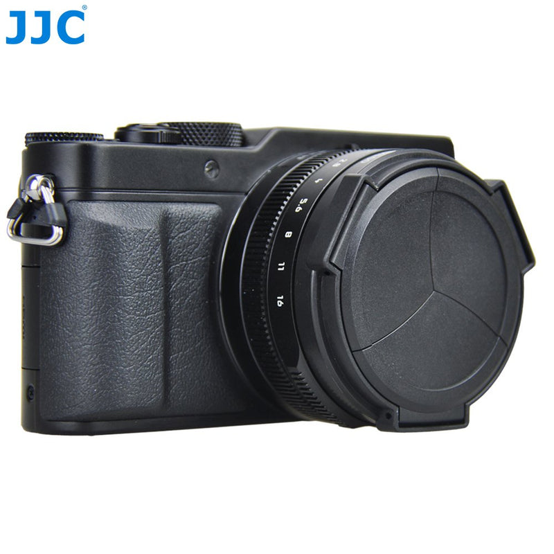 JJC ALC-LX100 Auto Open and Close Lens Cap For Panasonic LUMIX DMC-LX100 LEICA D-LUX(Typ 109) Camera (Black)