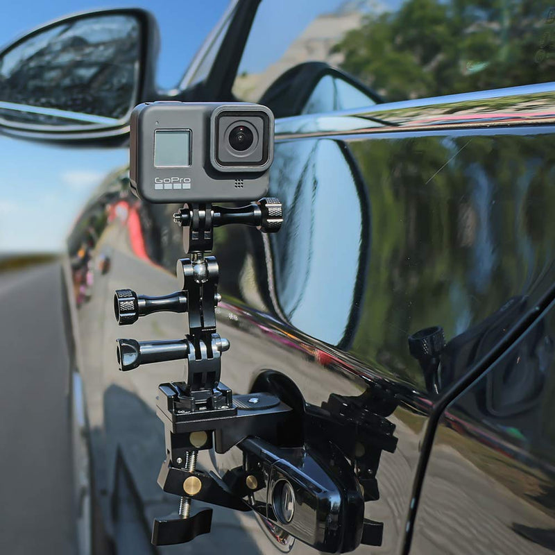 SUREWO Dual Rotating Extension Arm Mount Compatible with GoPro Hero 10 9 8 7 6 5 Black,DJI Osmo Action 2,AKASO,Campark and More (Black)
