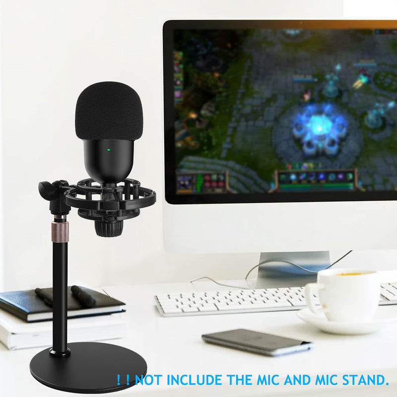 Desktop Mic Stand with Shock Mount, Foam Windscreen, Adjustable Microphone Stand with Pop Filter Shockmount Reduces Vibration Noise Table holder for Razer Seiren Mini USB Streaming Microphone Frgyee