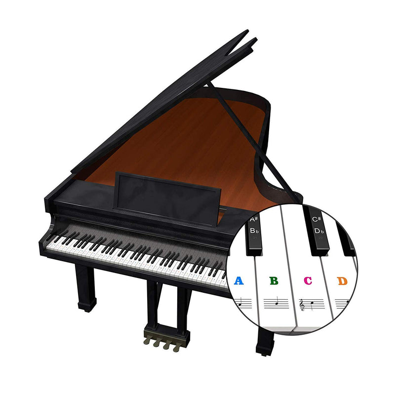 Eau Colorful 37/49/54/61/88 keys of Piano Stickers perfect for Beginners and Kids, Piano Keyboard Stickers for Learning and Practicing.