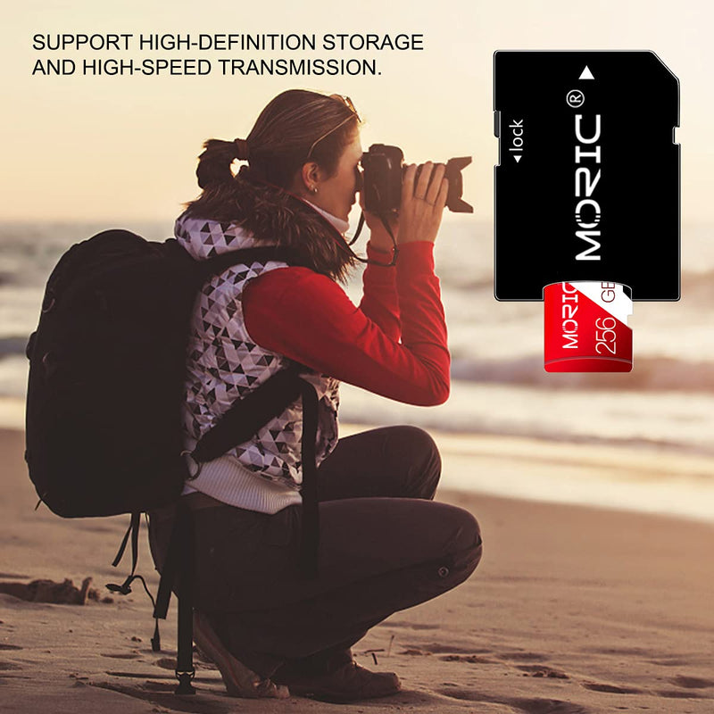 256GB Memory Card Class 10 Card Micro SD Card Compatible Computer Camera and Smartphone Memory Card with SD Card Adapter