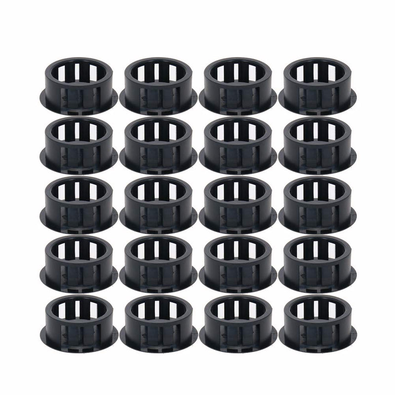 100Pcs Hole Plugs 20.1mm x 10.1mm Black Nylon Round Snap Panel Locking Hole Plugs Cover Cable Snap Bushing SKT-20,Aicosineg