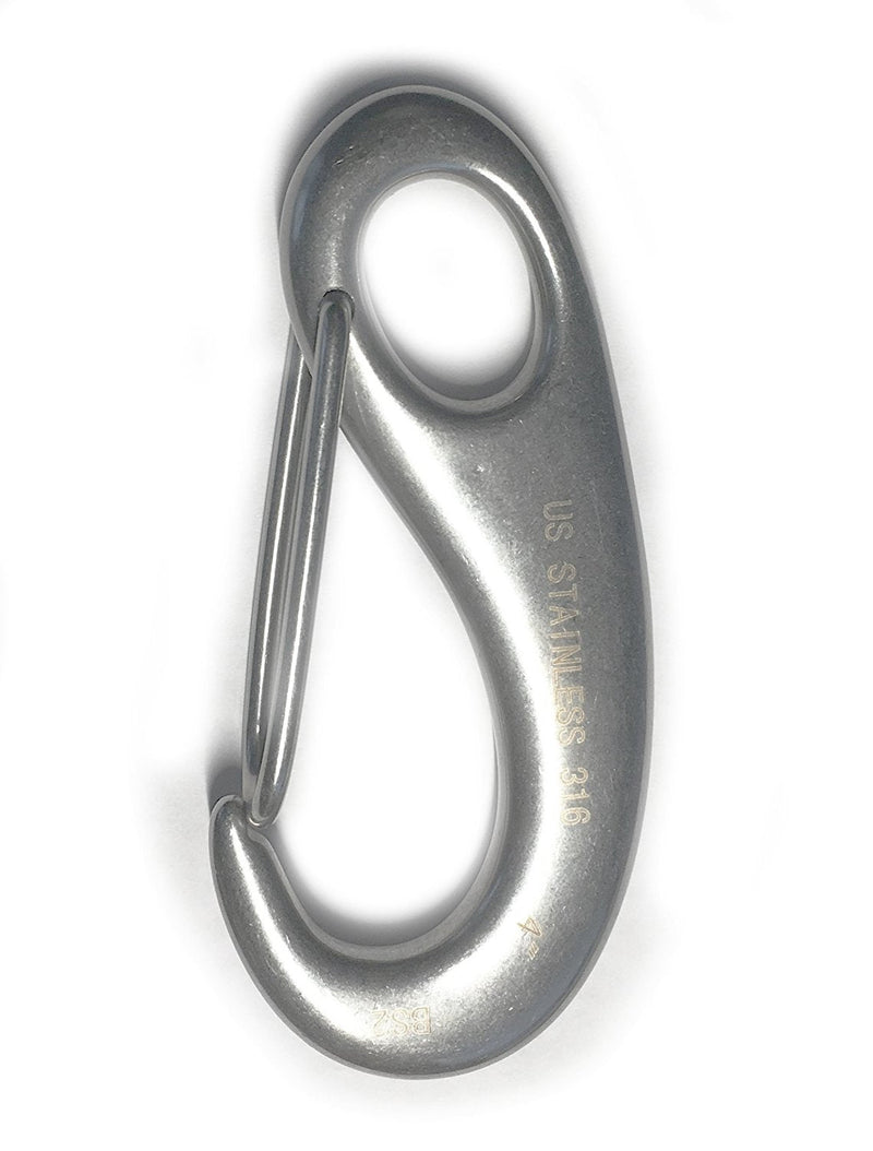 2 Pieces Stainless Steel 316 Spring Snap Lobster Claw 4" Marine Grade