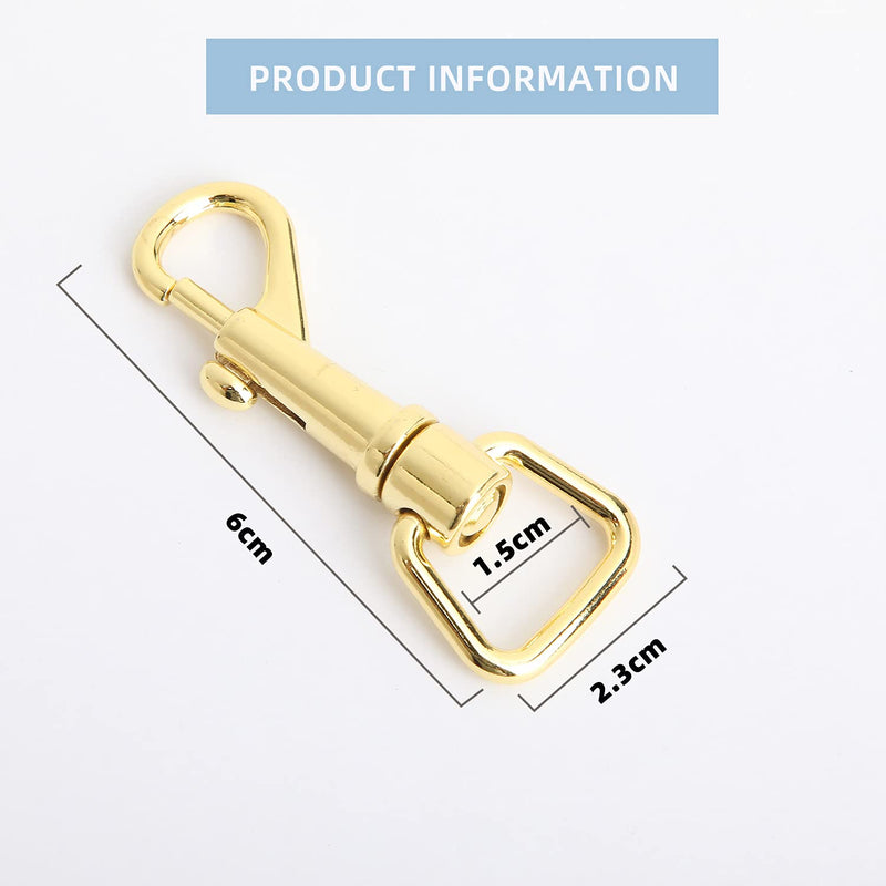 willikiva 10 Pcs 5/8" Swivel Snap Hooks for Dog Leash Collar Linking DIY Crafts Keychain Purse Bag Making Handmade(Light Gold) Light Gold