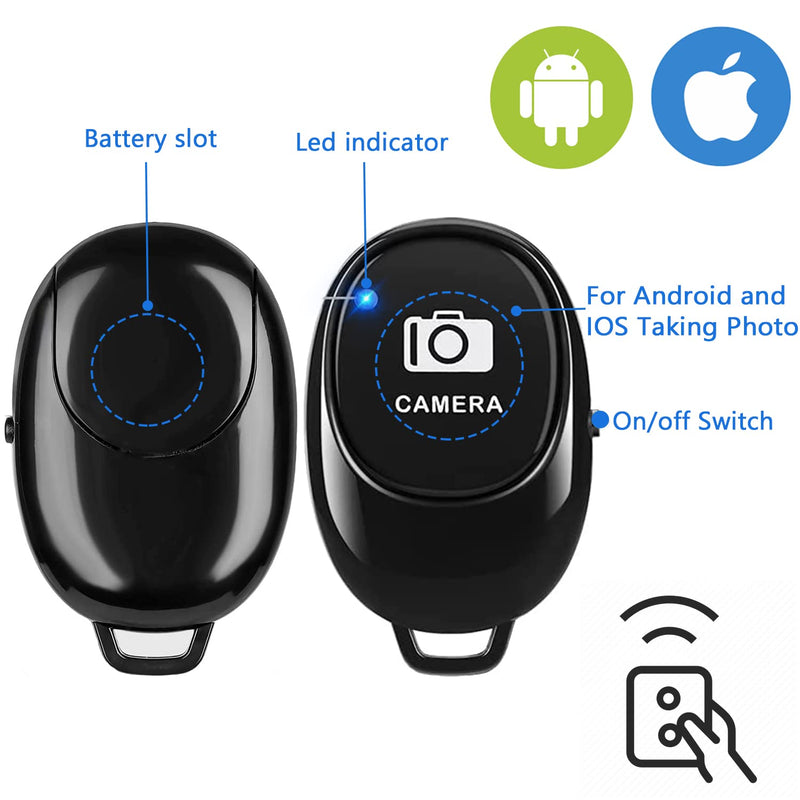 Phone Camera Remote Control(2 Pack) for Photos & Videos, Bluetooth Wireless Camera Remote Shutter Clicker Compatible with iPhone/Android Phone/iPad/Tablets with Adjustable Wrist Strap