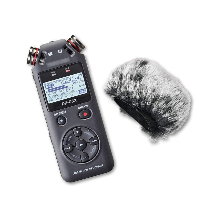 DR05X Windscreen Muff for Tascam DR-05X DR-05 Portable Recorders, DR05X Mic Windshield Windscreen Artificial Fur Wind Screen by YOUSHARES Fur Windscreen for DR-05