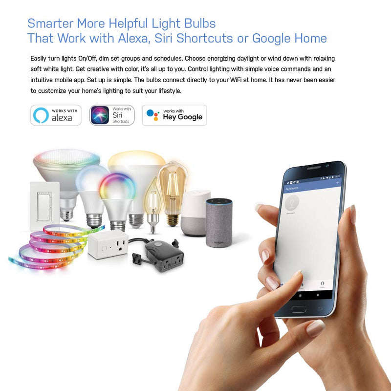 Feit Electric LEDR6/RGBW/AG 75 Watt Equivalent 12.3W WiFi Color Changing and Tunable White, Dimmable, No Hub Required, Alexa or Google Assistant RGBW Multicolor LED Smart Downlight, 75W, Recessed Kit 6" Recessed Multi-color Rgbw