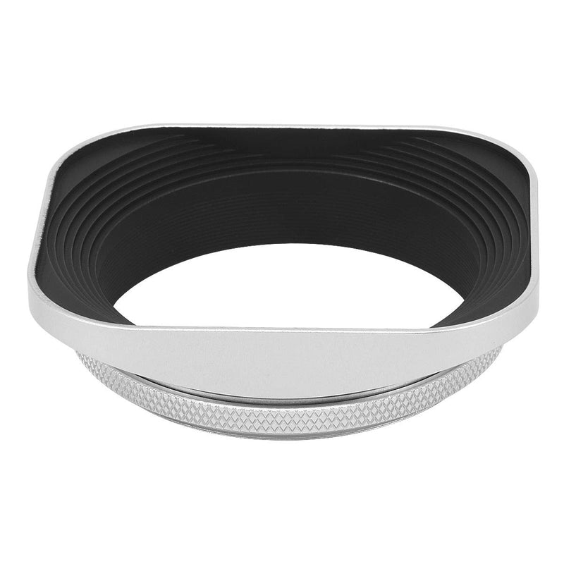 Haoge 55mm Square Metal Screw-in Lens Hood with Cap for Leica APO Summicron-M 90mm f/2 ASPH E55, Summicron-R 50mm f2 E55, Summilux-R 50mm f/1.4 E55, Elmarit-R 28mm f2.8 35 mm f/2.8 E55 Lens Silver