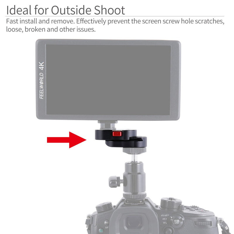 FEELWORLD Field Monitor Quick Release Plate for 3.5 5 7 inch DSLR Camera Monitor Magic Arm Video Light Monitor Cage With 1/4 Inch Screw Compare with FEELWORLD FW450 F570 F6 T7 FH7 T756 FW703 FW759 FW7