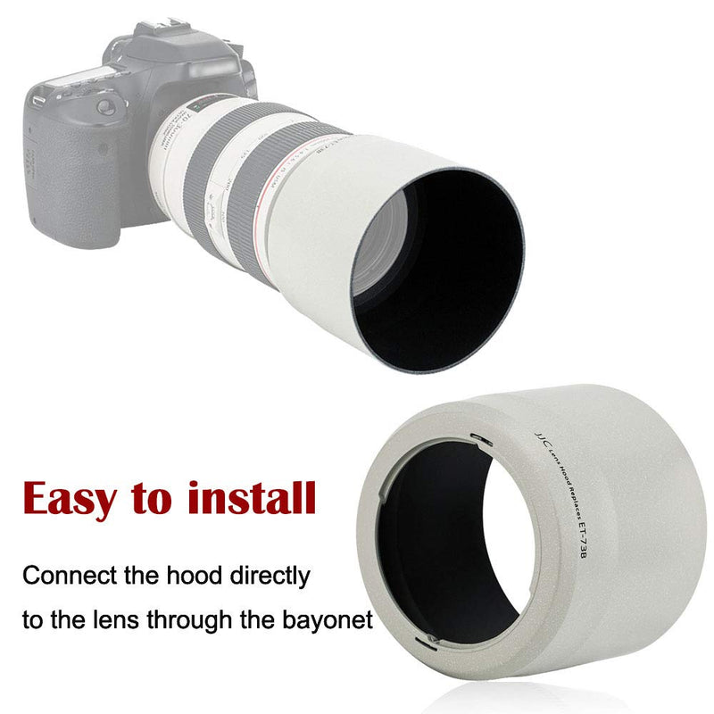 Reversible Lens Hood Shade for Canon EF 70-300mm F4-5.6L is USM Lens, Replaces Canon ET-73B Lens Hood, White