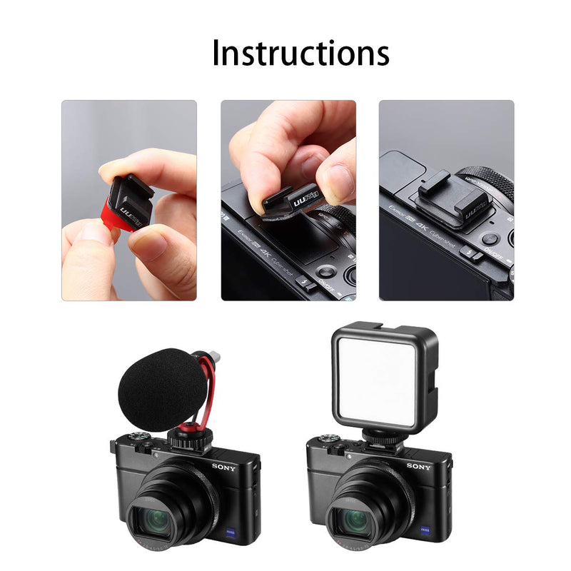 Microphone Extension Mount Tape Removable Cold Shoe for Mic/Light, Relocation Camera Hot Shoe Port Back Adhesive Must Have for Sony ZV1 RX100 VII M1-M7 Vlog Camera Video Shooting Streaming Accessories