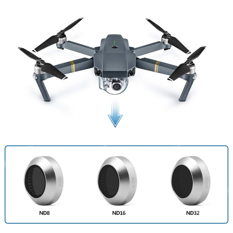 [AUSTRALIA] - LENSKINS MRC ND Filter 3-Pack (ND8/ND16/ND32) Snug Fit for DJI Mavic Pro/Platinum Drone Quadcopter, AGC Optical Glass, Multi Coated, DJI Lens Kit Neutral Density Filter Set 