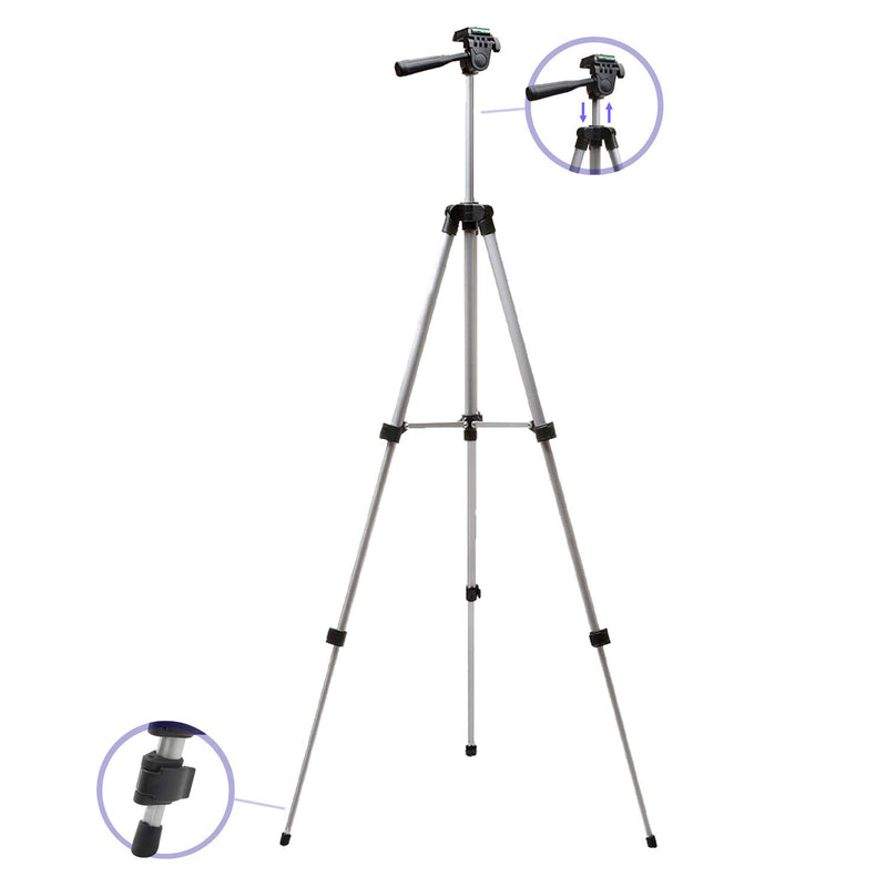 50 Inch Aluminum Camera Tripod for Canon, Nikon, Sony, Samsung, Olympus, Panasonic & Pentax + eCost Microfiber