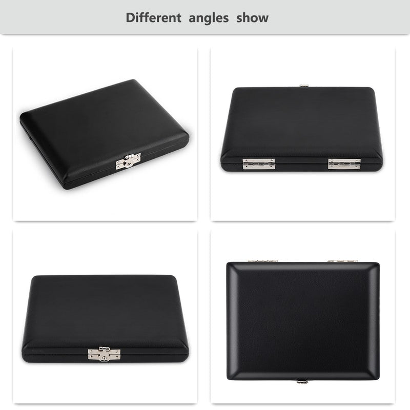 Saxophone Clarinet Reed Case, PU Leather Cover Reed Storage Case Container Box with Slots for 6pcs Reeds