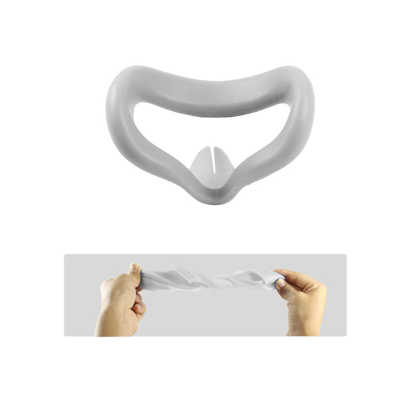 APOSU Silicone VR Face Cover for Oculus Quest 2, Face Pad Cushion Compatible with Oculus Quest 2 VR Headset Face Cover Skin Accessories (Light Gray) Light gray