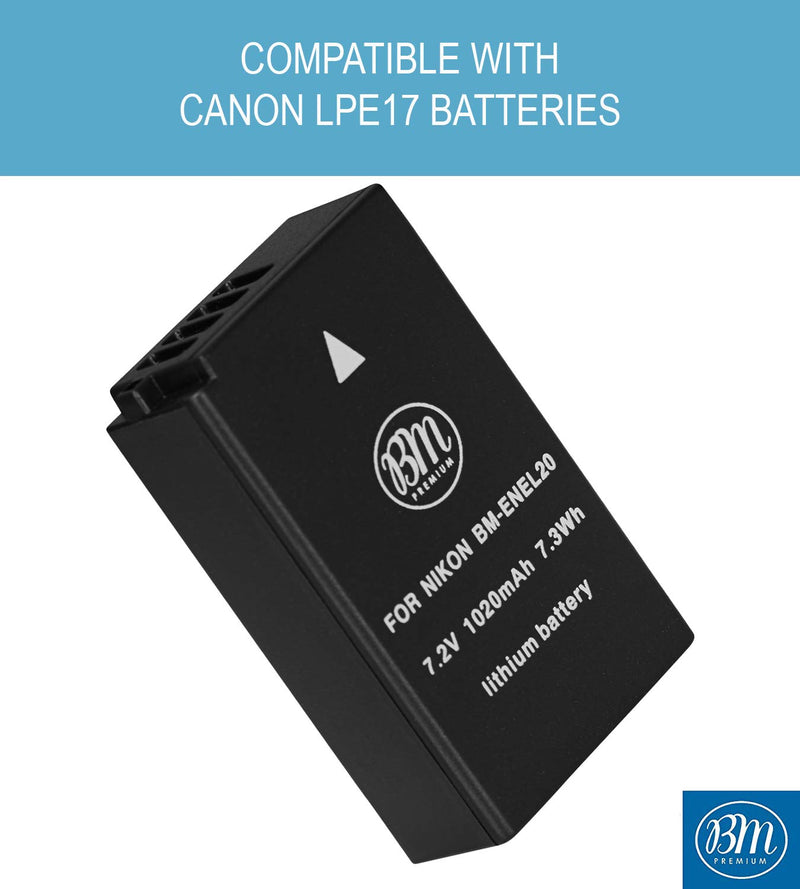 BM Premium LP-E17 Battery Charger for Canon LC-E17, EOS M6 Mark II, Rebel SL2, Rebel EOS M3, EOS M5, EOS M6, Rebel T6i, T6s, T7i, T8i, EOS 77D, EOS 750D, EOS 760D, EOS 8000D, KISS X8i Digital Cameras