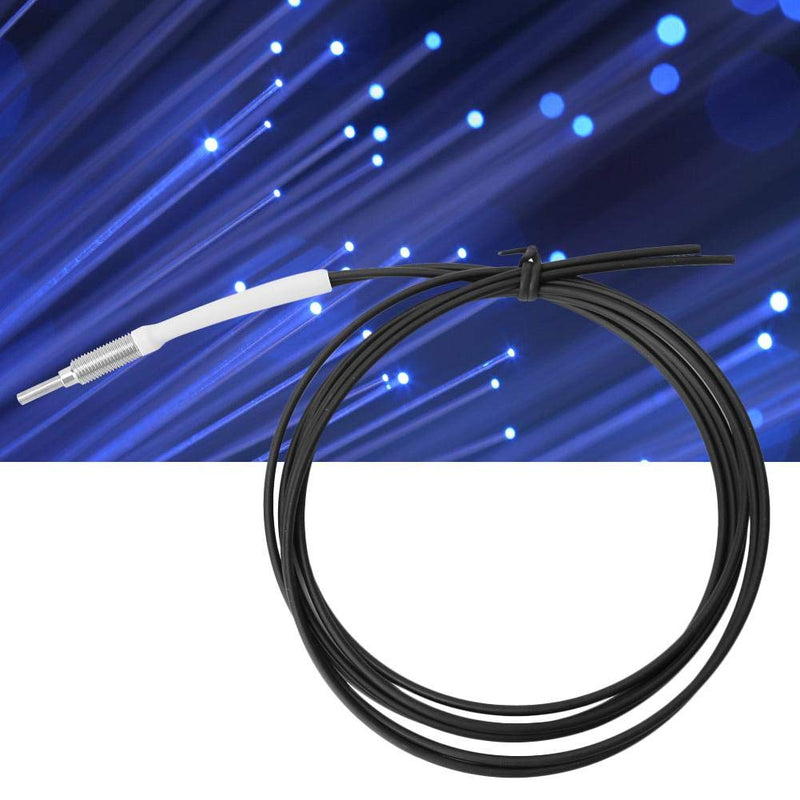 Optical Fiber Sensor, 1m Length Light Sense Diffuse Reflective Digital Fiber Optic M6 Probe Sensor Cable Line with Gasket Nut for Measuring Optical Signal