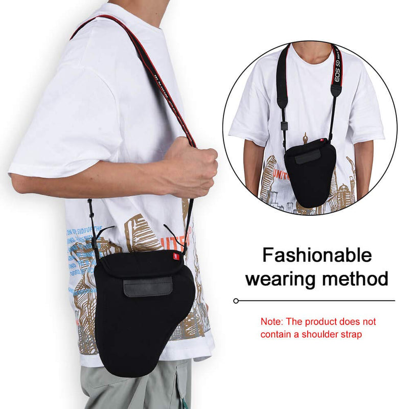 CADeN DSLR SLR Camera Sleeve Case with Neoprene Protection, Compatible for Nikon, Canon, Pentax, Sony and More Black Large