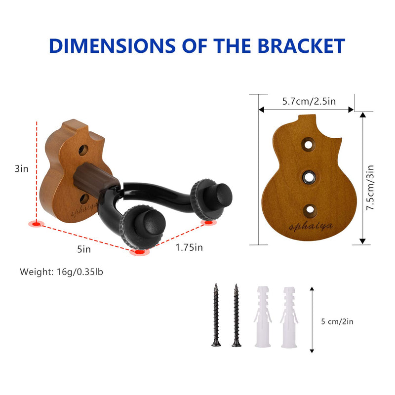 Ukulele Wall Mount Hanger stand 2pack wooden fits Mandolin Ukele, Banjo Hanger,Ukulele Keeper in home and Studio,Music shops, Museums, and trade show