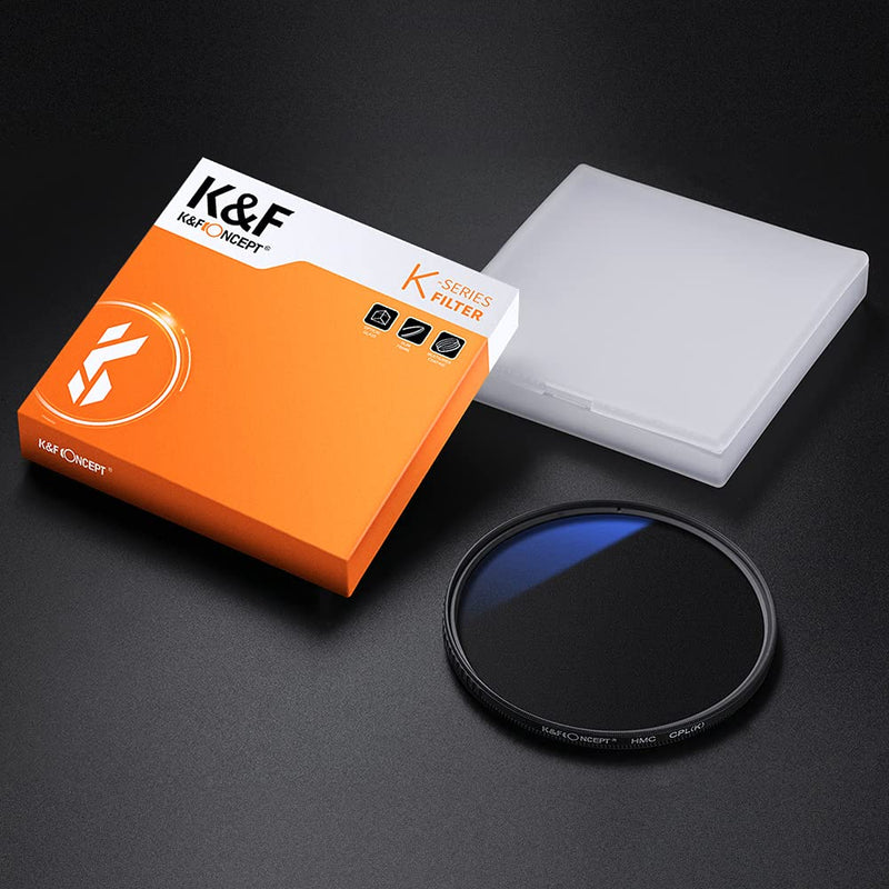 K&F Concept 55mm Circular Polarizer Glass Filter Ultra-Slim, 18 Multi Layer Coatings Circular Polarizing Filters for Camera Lens