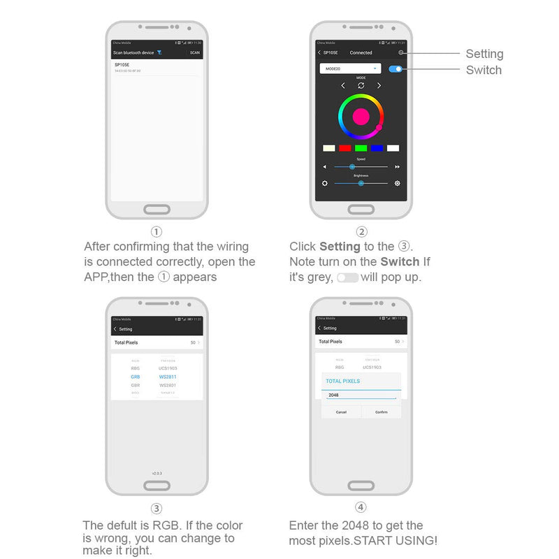 [AUSTRALIA] - BTF-LIGHTING Wireless Bluetooth Controller SP105E iOS/Android APP for WS2811 WS2812B WS2815 WS2813 WS2801 SK6812 WS2815 SK9822 APA102 etc LED Strip Pixel Module Panel Light 