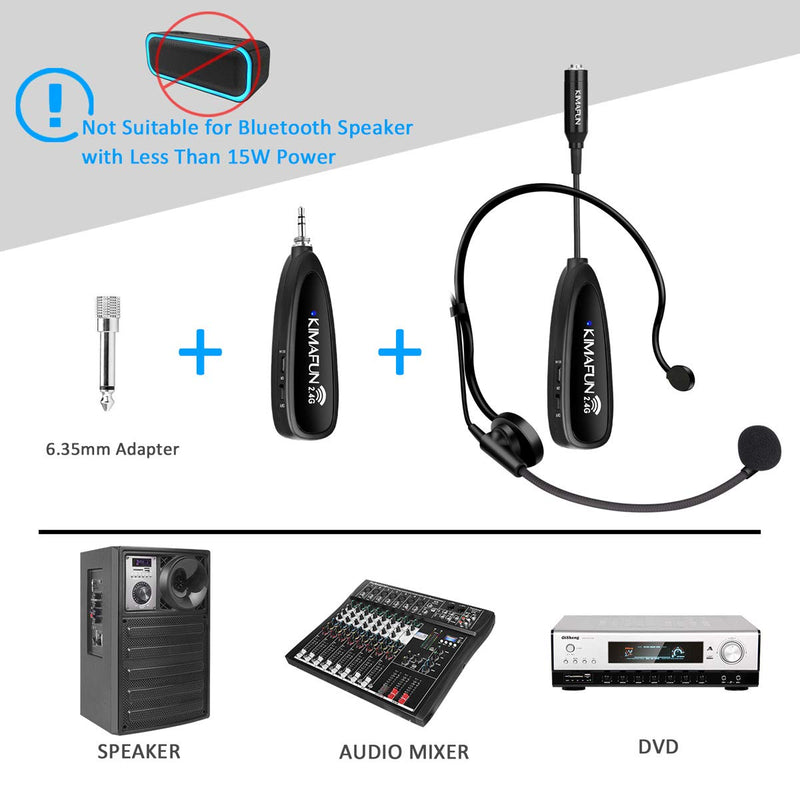 [AUSTRALIA] - Wireless Microphone System, KIMAFUN 2.4G Wireless Headset and Lavalier Lapel Microphones For iPhone, Android Phone, Laptop and Speaker, designed for Teaching, Recording, Vlog, Broadcast, G102-3 